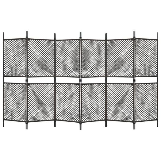 Fence Panel Poly Rattan 3.6x2 m Brown