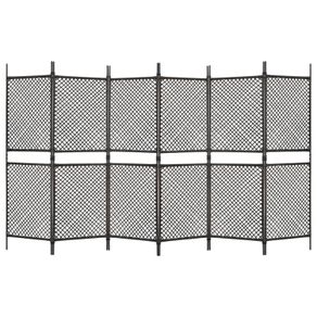 Fence Panel Poly Rattan 3.6x2 m Brown