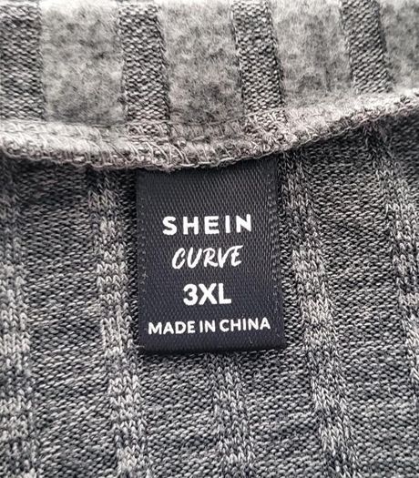 Shein grey ribbed top, Size 3XL / UK22