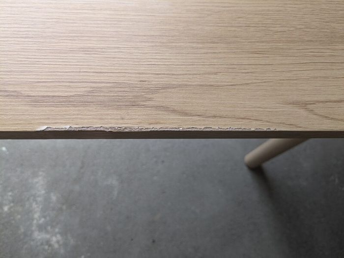 Wood veneer dining table