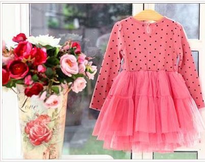 New Girls Polka Dot Spot Dress High Waist Lace Velvet Bow Tutu Party Size 4-5 yrs
