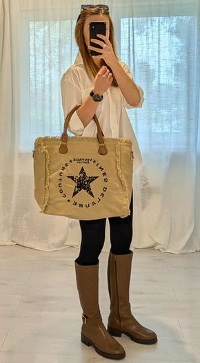 Canvas Tote Bag Khaki - Brand New