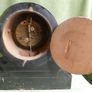 Beautiful 19thC French Japanned Wooden Drum Mantel Clock (c.1890) (works well) Image 7