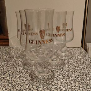 Set of 6 Guinness stemmed glasses from 1983