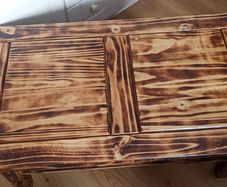 A table made of pallets.