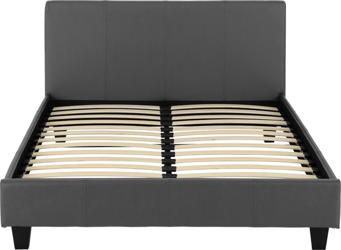 Prado 4'6" Bedframe in  Brown Leather