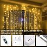LED Curtain Lights, Window Curtain Fairy Twinkle Lights 3mx3m 300leds USB Operated 8 Modes Icicle LED String Lights with Remote & Timer for Indoor Xmas Party Home Garden Decoration (MULTIPLE COLOURS) Image 5