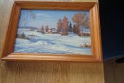Original Framed  Winter Landscape Painting for Sale