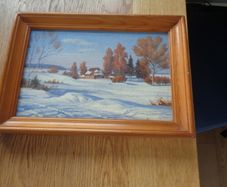 Original Framed  Winter Landscape Painting for Sale