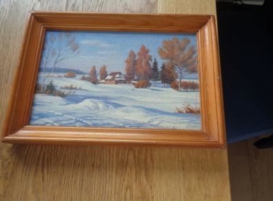 Original Framed  Winter Landscape Painting for Sale