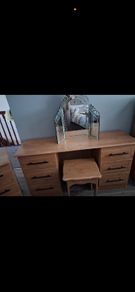 Dressing table with mirror and locker