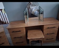 Dressing table with mirror and locker