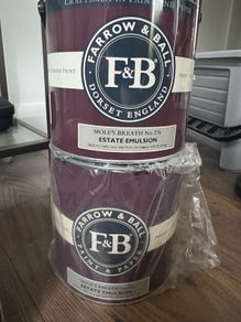 Farrow and Ball moles breath, 2x 2.5L unopened