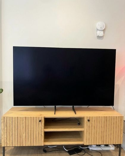 JYSK HEMDRUP TV Bench 2 Doors - Warm Oak/Black - As New