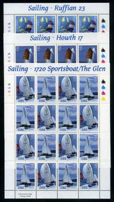 2001 Ireland Sailing (Ruffian, Howth, Sports boat & The Glen) Stamp Sheetlet Plate 1A1A1A1A Mint Never Hinged (MNH).