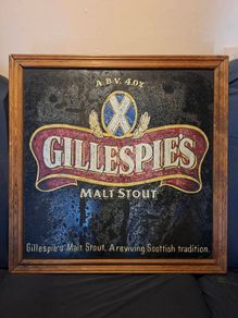 Rare Vintage Gillespie's Malt Stout Of Scotland Pub Sign