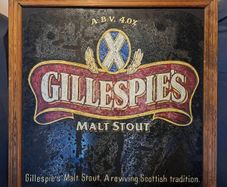 Rare Vintage Gillespie's Malt Stout Of Scotland Pub Sign