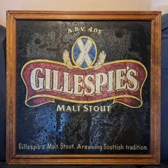 Rare Vintage Gillespie's Malt Stout Of Scotland Pub Sign