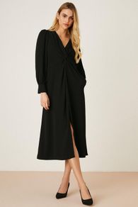 Dorothy Perkins Black Twist Front Dress. Size 14. New