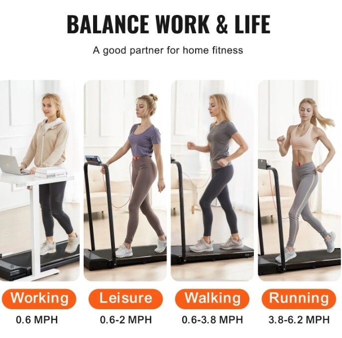 2-in-1 Folding Walking Pad Treadmill