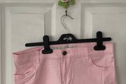 Baby pink denim shorts