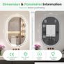 Oval Bathroom Mirror with LED Lights 500x800mm, Bluetooth Led Mirror Bathroom Image 2