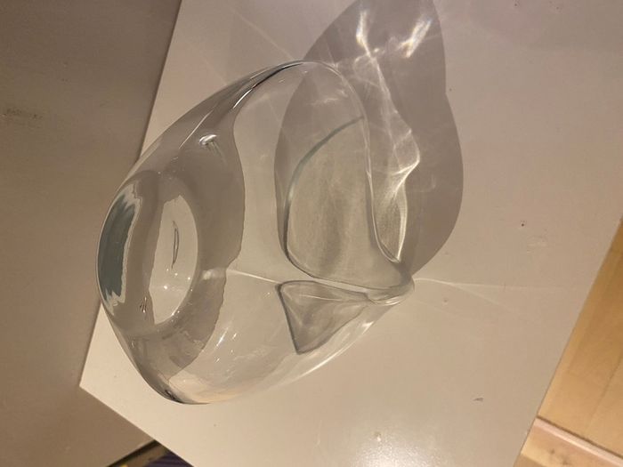 Vintage and Lovely quality unusal shape thick Glass vase