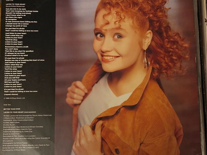 Sonia Listen To Your Heart 12inch Vinyl 1989 UK Stock Aitken Waterman