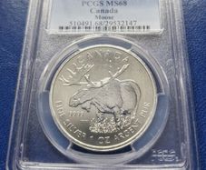 2012 Canada 5 Dollar Silver Moose PCGS MS68 1oz Wildlife Series