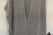 grey fringed sleeveless cardigan s/m generous