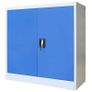 Office Cabinet Metal 90x40x90 cm Grey and Blue Image 5