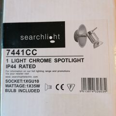 Searchlight 7441cc-led Aries (gu10 Led) Ip44 1 Light Chrome Spotlight Wall Bracket