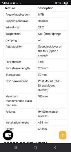 Sr suntour front fork