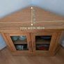 Solid Oak Corner TV Unit / Cabinet with Glass Doors Image 4
