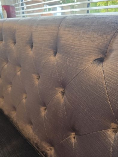 Olive Green Velvet Loveseat / Compact 2 Seater Sofa
