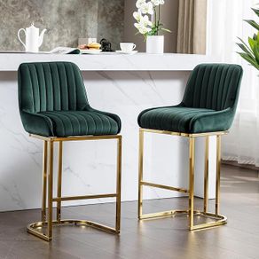 2 X Bar stools Velvet Luxurious Comfort & Sleek Style