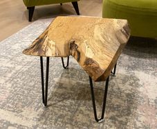 Handcrafted Spalted Beech Live Edge Side Table