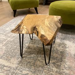 Handcrafted Spalted Beech Live Edge Side Table