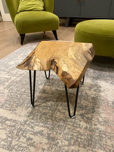 Handcrafted Spalted Beech Live Edge Side Table