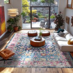 Square Rug Vibrant Turkish   200 x 200 cm