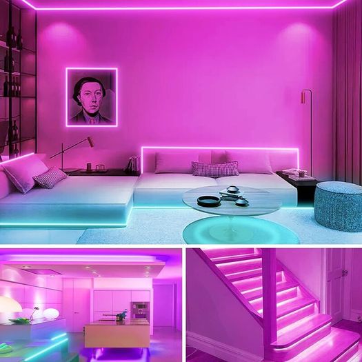 30m Led Strip Lights RGB Music Sync Color Changing, Led Lights with Smart App Control Remote, Lights for Bedroom Lighting Flexible Home Decoration
