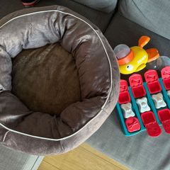 Dog bed and feeder