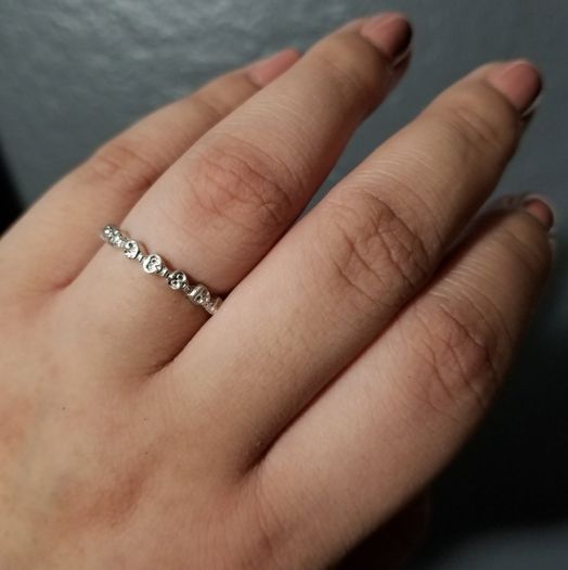 Mini Skull Eternity Band Ring in Sterling Silver, Alternative Wedding Band