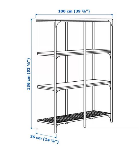 Black industrial style shelving unit