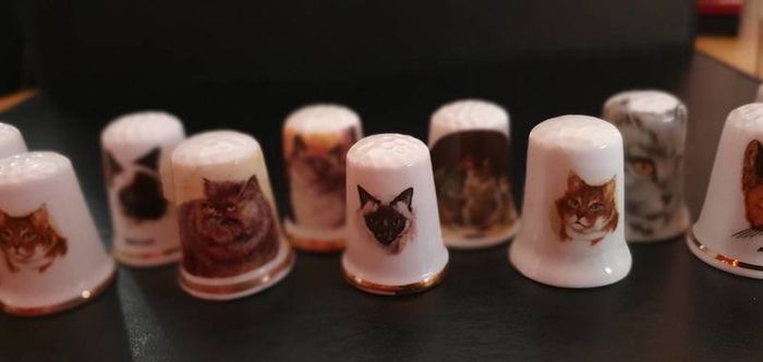 Collection of Assorted Cat Themed Thimbles