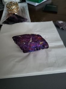 Copper iron ore with malachite