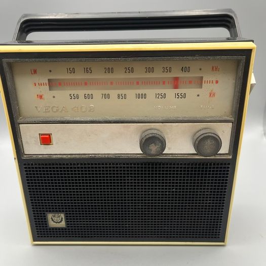 VEGA-402 B Vintage 1972 Soviet Russian Radio USSR - With Case - Untested - Prop