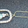Michal Negrin Hamsa Necklace Turquoise Blue Roses Hand of Fatima  in Box Image 9