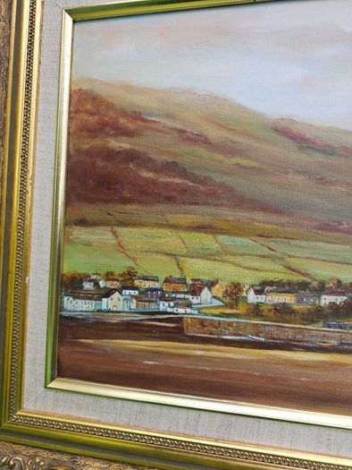 Beautiful Vintage Oil Painting "Carlingford Lough" (1991) by Dublin Artist L. Rothwell  Framed