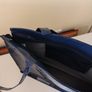 Harrods Tote Bag.  Dark blue PVC with zipped top Image 4